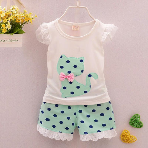 Baby Girl Summer Cat Style Clothing