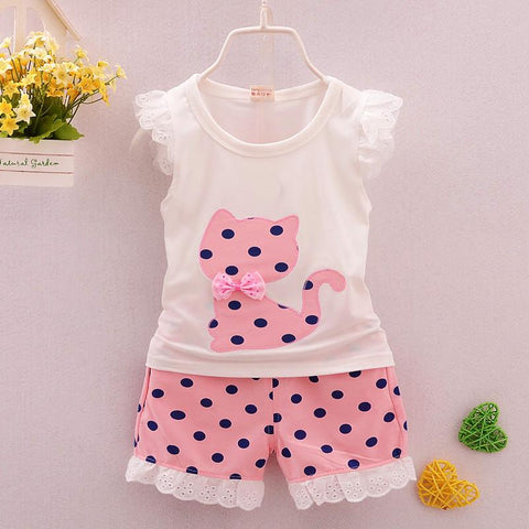 Baby Girl Summer Cat Style Clothing