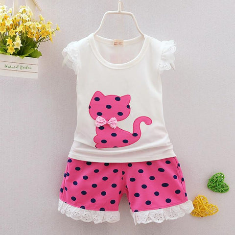Baby Girl Summer Cat Style Clothing